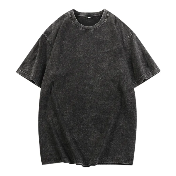100% Pure Cotton 320g Heavy Men's Washed Vintage Oversized T-Shirts Street Hip Hop Punk Women Harajuku Casual Cotton Short Tee