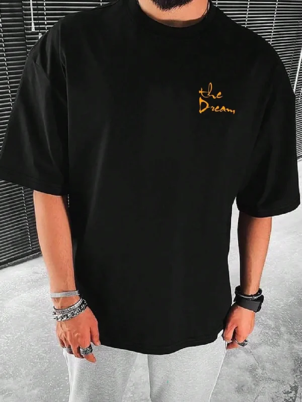 Don'T Dream Your Life Live Your Dream Men Clothes Fashion Summer T-Shirts Streetwear 100% Cotton Loose Tops Breathable Tee - Image 4