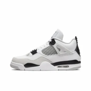 Jordan Air Jordan 4 retro "military black" leather trendy white cement high top retro basketball shoes unisex grey white black