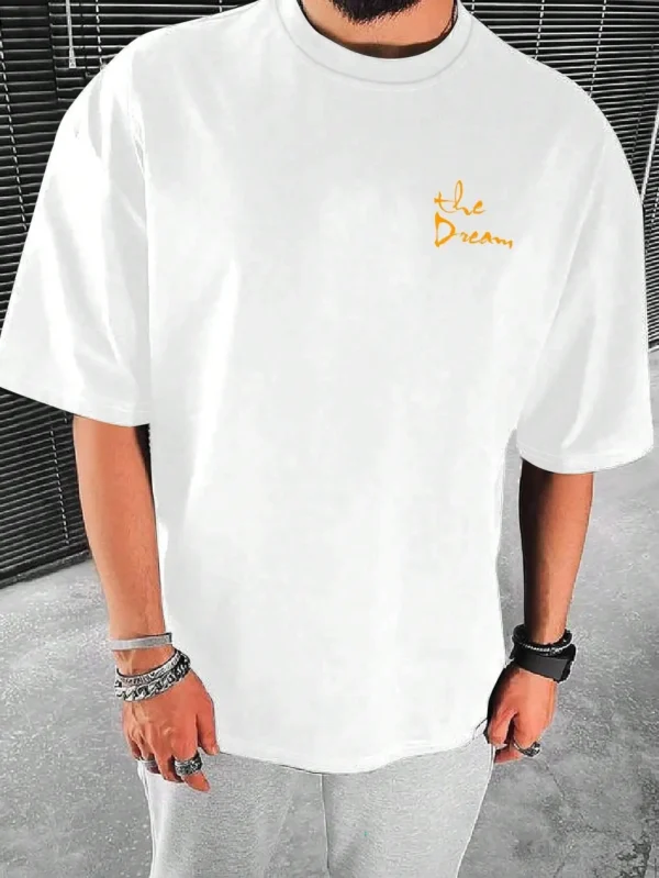 Don'T Dream Your Life Live Your Dream Men Clothes Fashion Summer T-Shirts Streetwear 100% Cotton Loose Tops Breathable Tee - Image 2