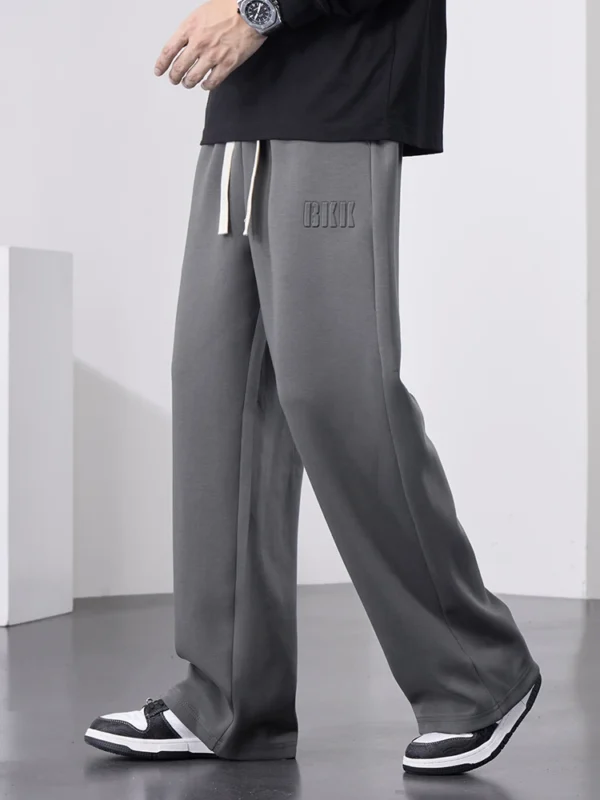 Men's Straight Sweatpants Wide Leg Cotton Track Pants Drawstring Letter Sports Baggy Pants Casual Long Trousers Big Size 8XL - Image 2